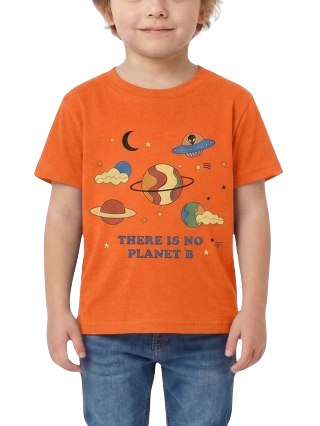 Kids T-Shirt | Space Planet Cartoon Graphic Print T Shirt for Boys & Girls | Summer Casual Wear