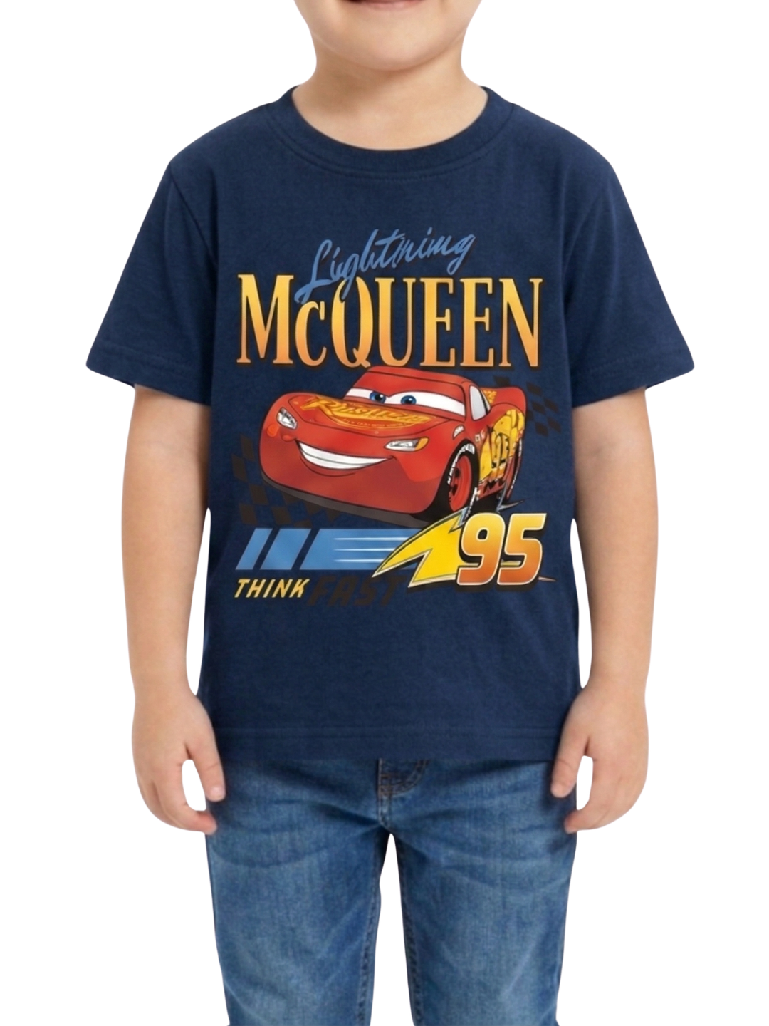 Kids T-Shirt | Lightning Car Cartoon Graphic Print T Shirt for Boys & Girls | Summer Casual Wear