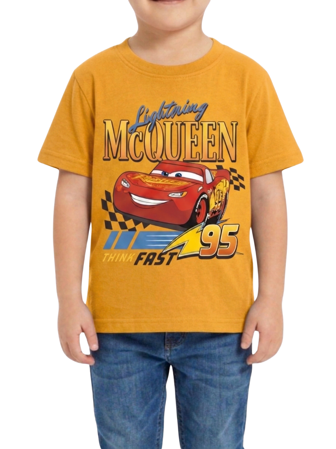 Kids T-Shirt | Lightning Car Cartoon Graphic Print T Shirt for Boys & Girls | Summer Casual Wear