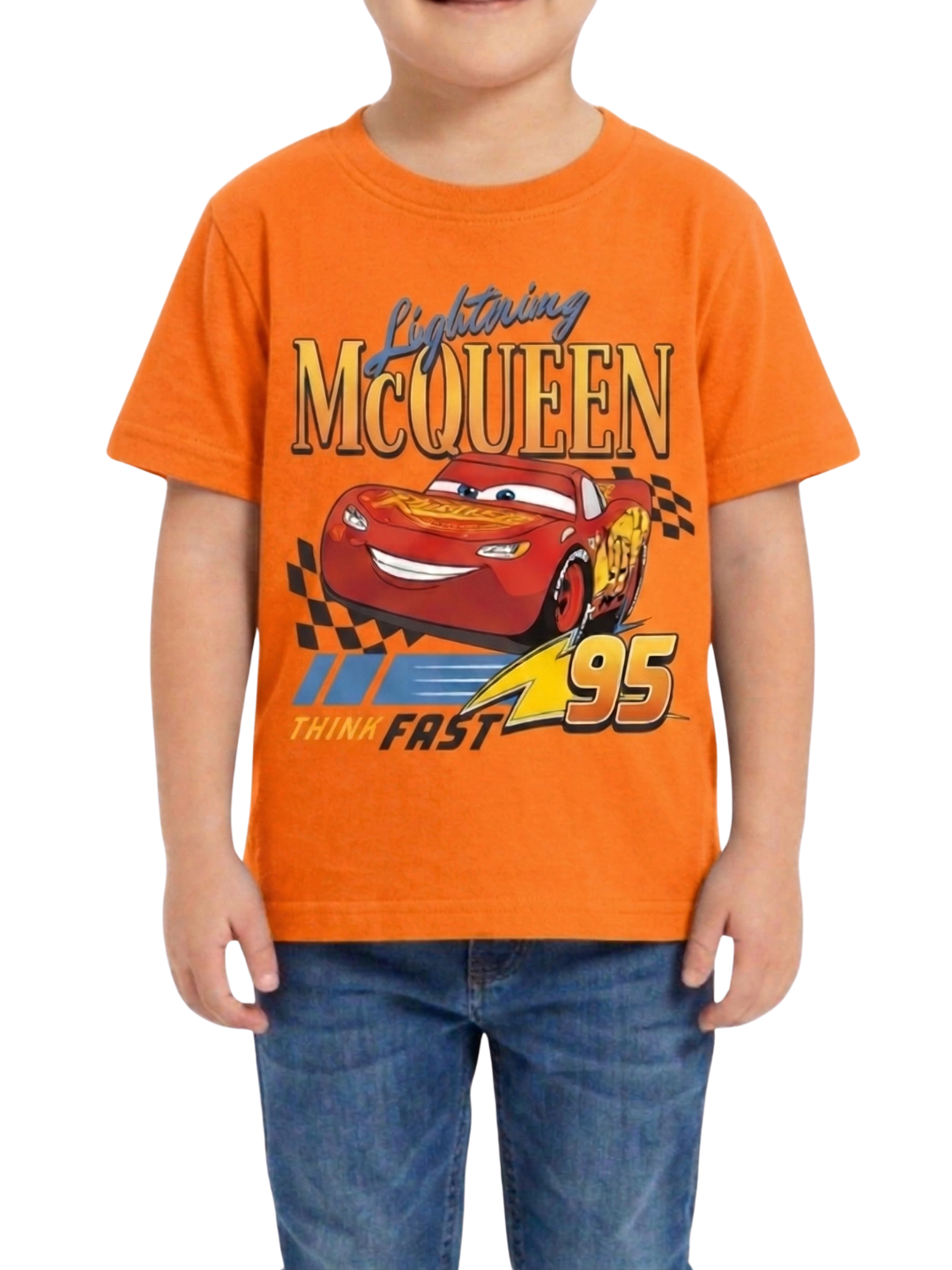 Kids T-Shirt | Lightning Car Cartoon Graphic Print T Shirt for Boys & Girls | Summer Casual Wear