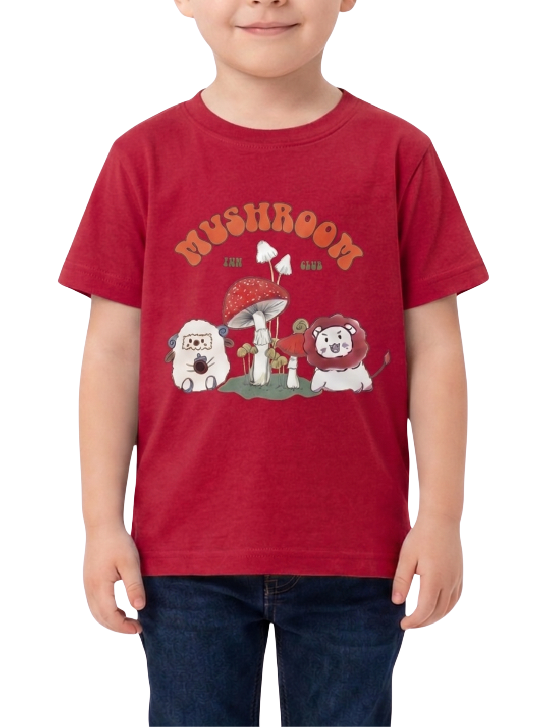 Kids T-Shirt | Mushroom Cartoon Print T Shirt for Boys & Girls | Summer Casual Wear