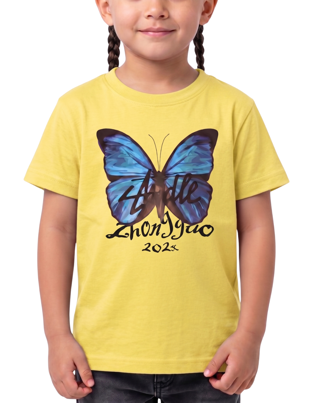 Kids Butterfly Print T Shirt