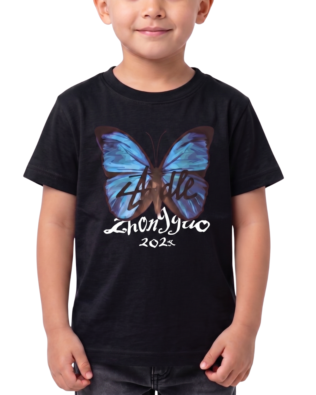 Kids Butterfly Print T Shirt