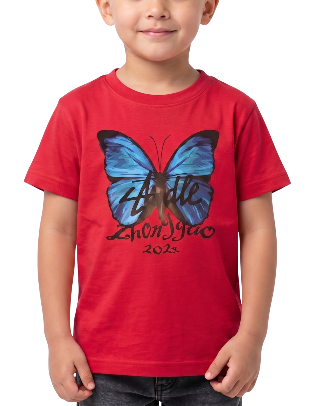 Kids Butterfly Print T Shirt