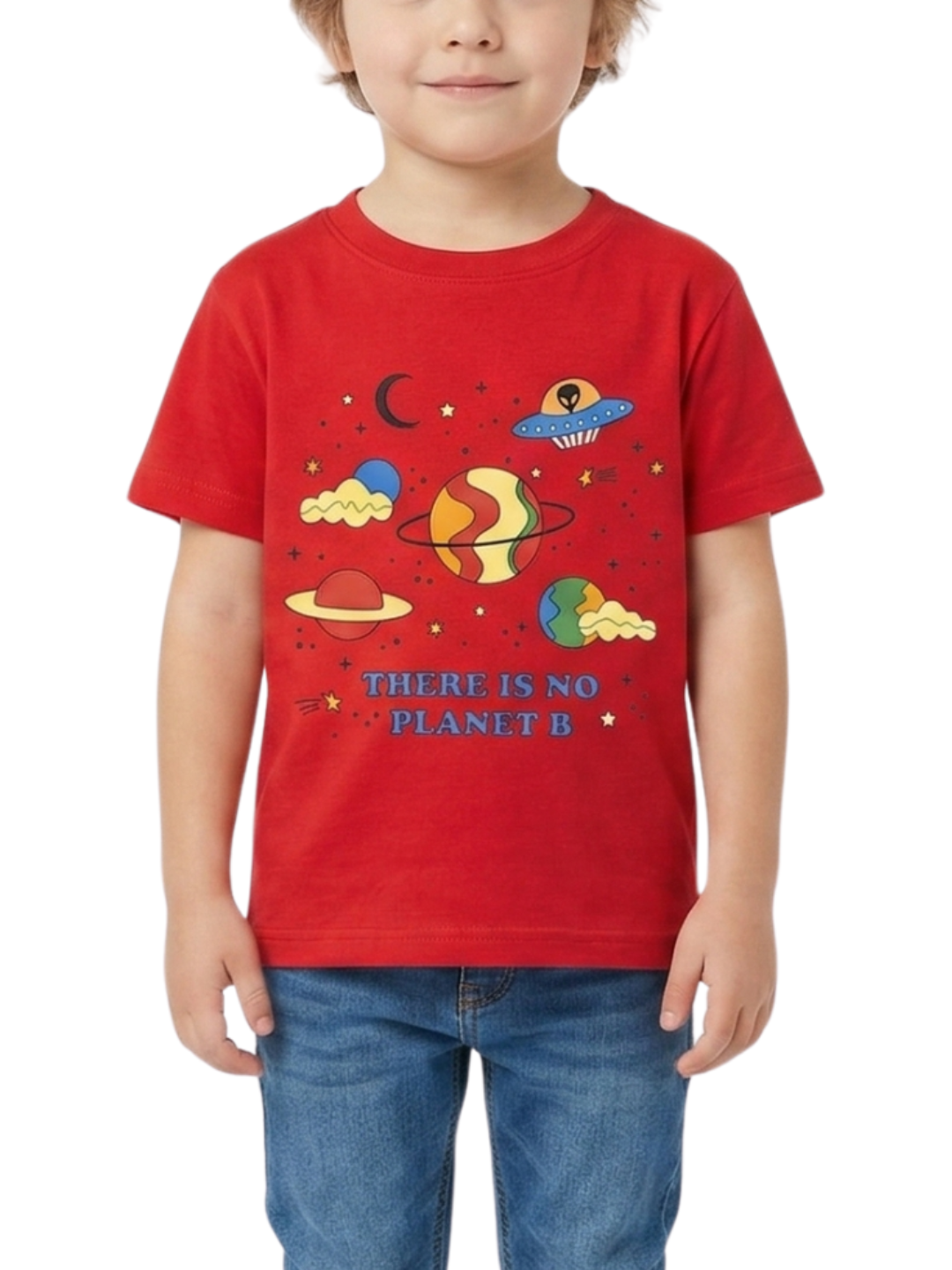 Kids T-Shirt | Space Planet Cartoon Graphic Print T Shirt for Boys & Girls | Summer Casual Wear