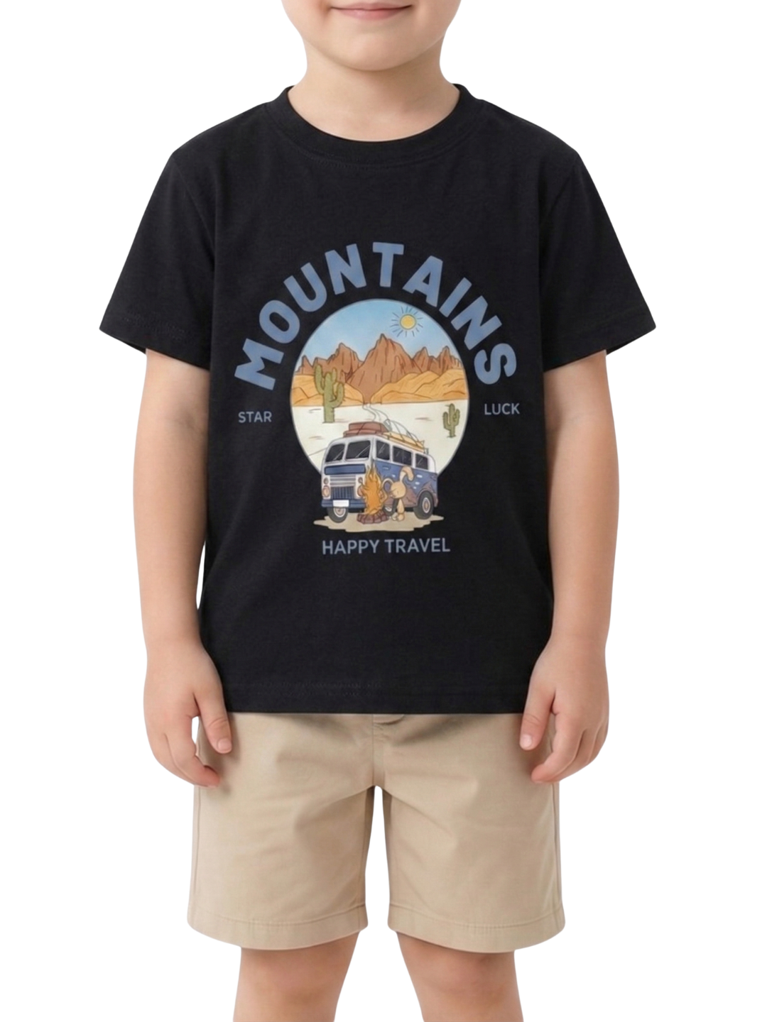 Kids T-Shirt | Mountains Graphic Print T Shirt for Boys & Girls | Summer Casual Wear