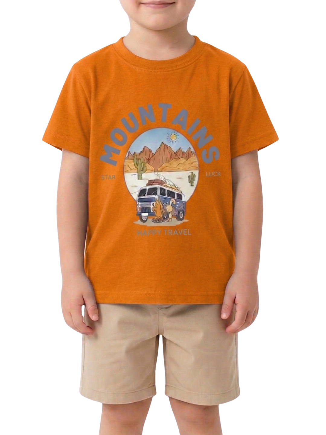Kids T-Shirt | Mountains Graphic Print T Shirt for Boys & Girls | Summer Casual Wear