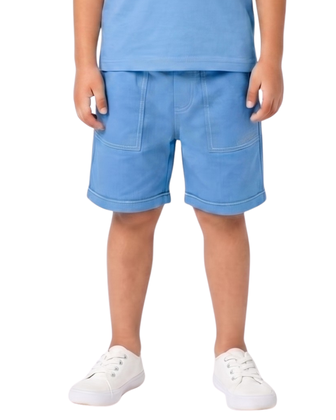 Kids Sky Blue Casual Shorts – Minimal Everyday Style