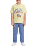 Kids Mountains Graphic T-Shirt & Blue Trousers Set with Drawstring Waist