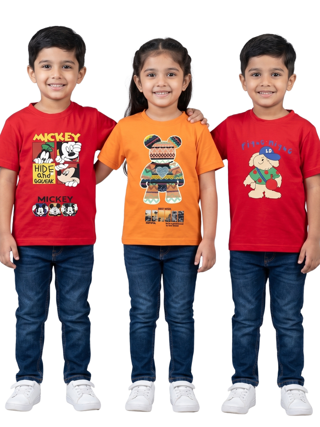 Kids T-Shirts | Pack of 3 Graphic T Shirt for Boys & Girls | Casual Summer Wear