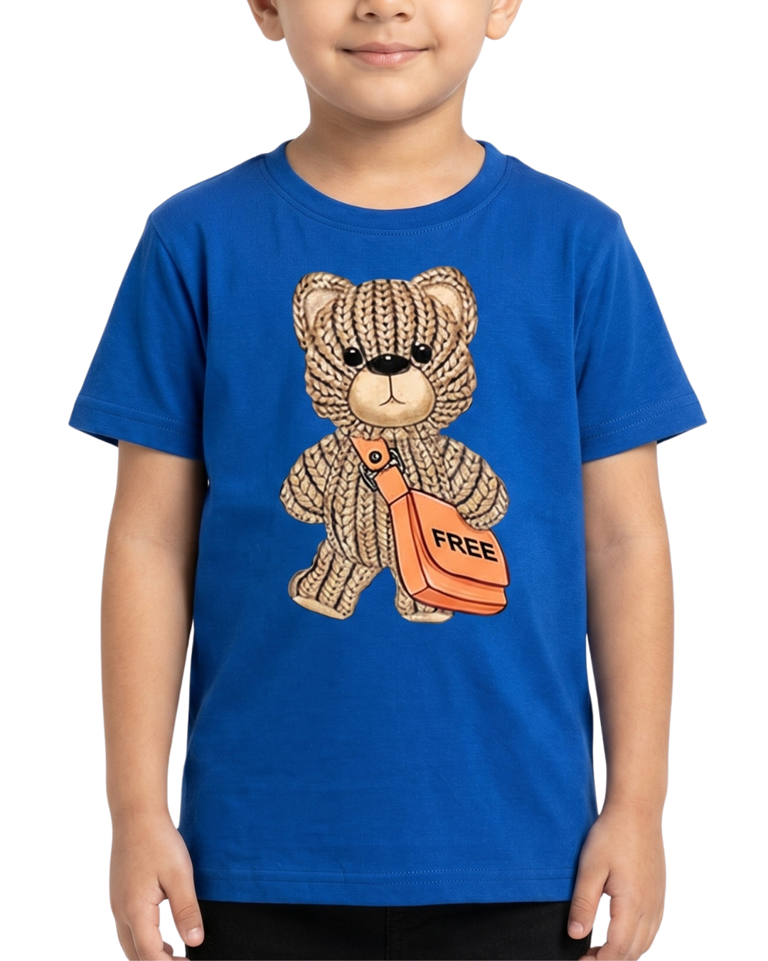 Kids Blue Teddy Bear Graphic T Shirt