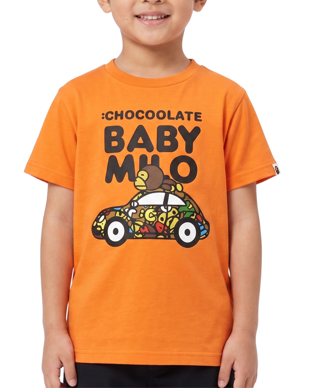 Kids Orange Teddy Bear Graphic T Shirt