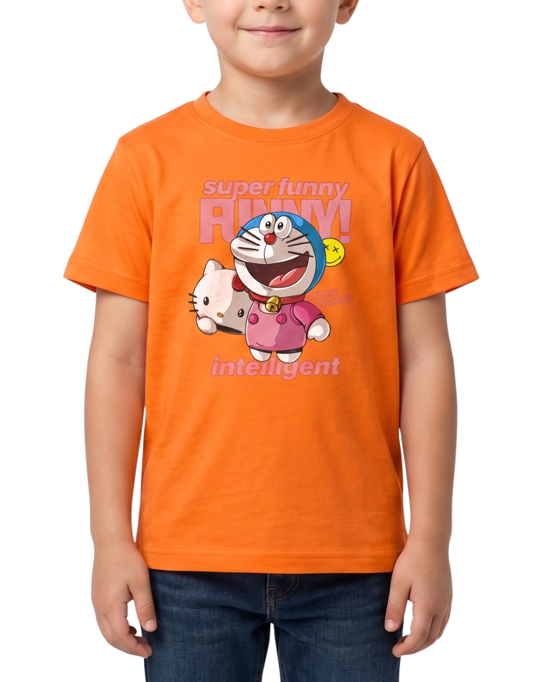 Kids “Super Funny & Intelligent” Cartoon Graphic T Shirt