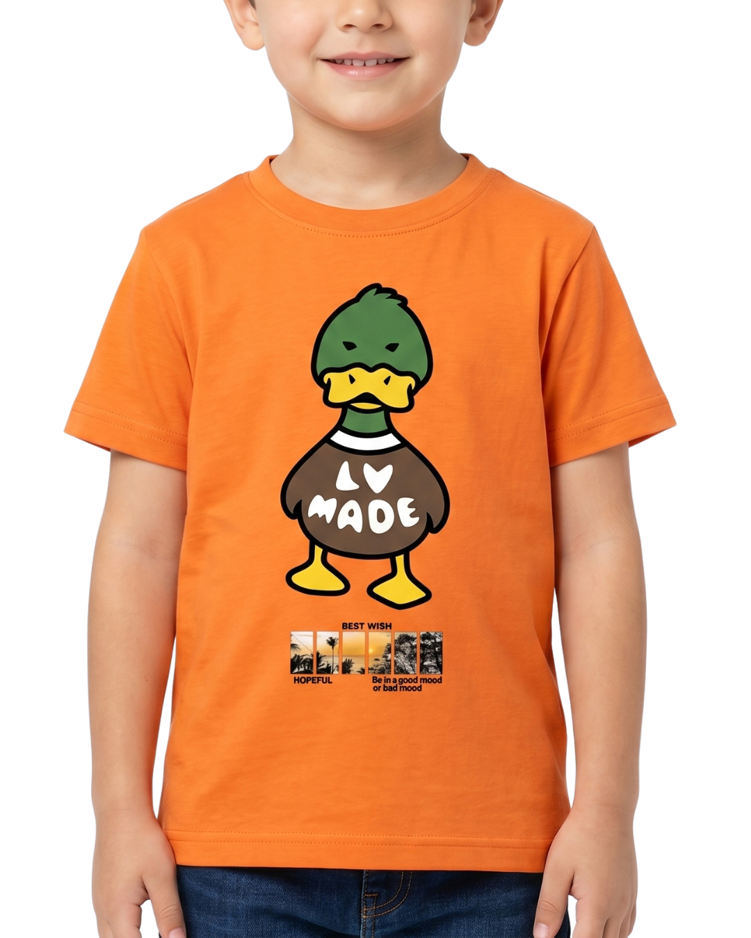 Cute Duck Cartoon Graphic Kids T Shirt