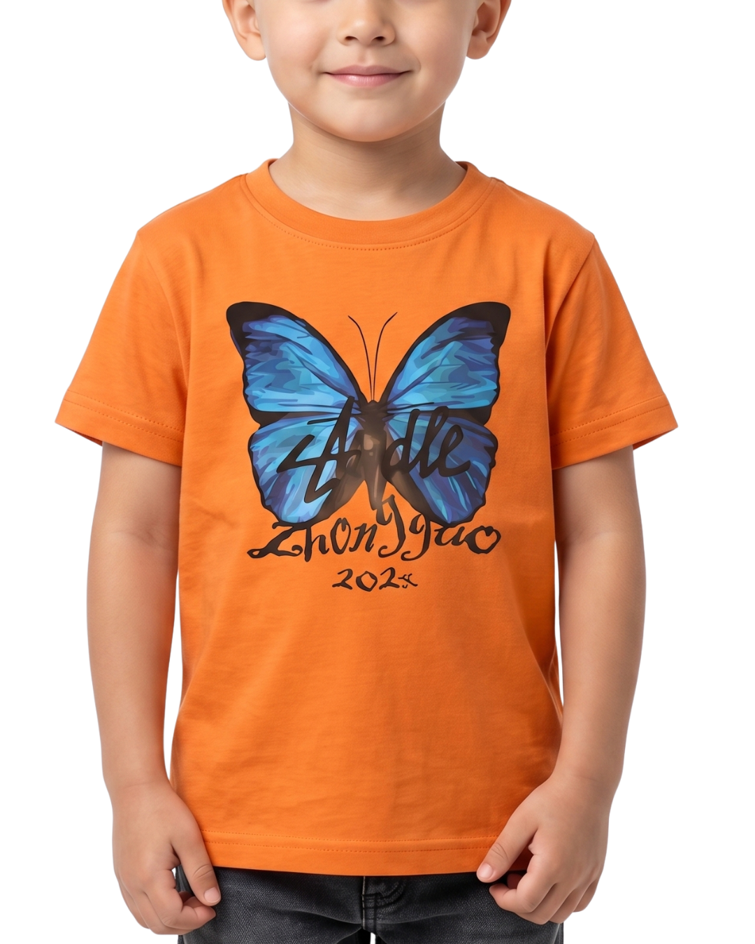 Kids Butterfly Print T Shirt