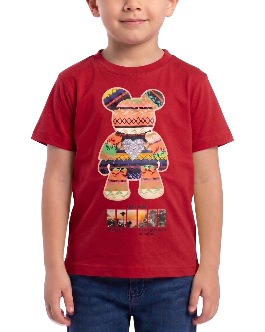 Kids Pattern Bear Design T Shirt – Soft & Comfortable T Shirt