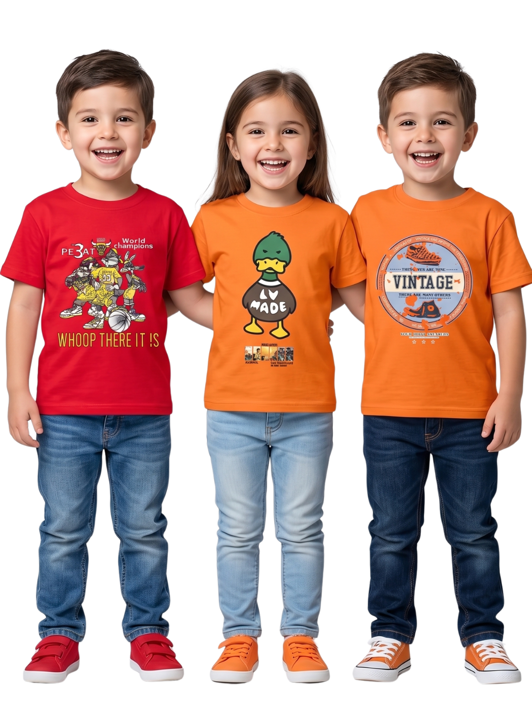 Kids T-Shirts | Pack of 3 Graphic T Shirt for Boys & Girls | Casual Summer Wear