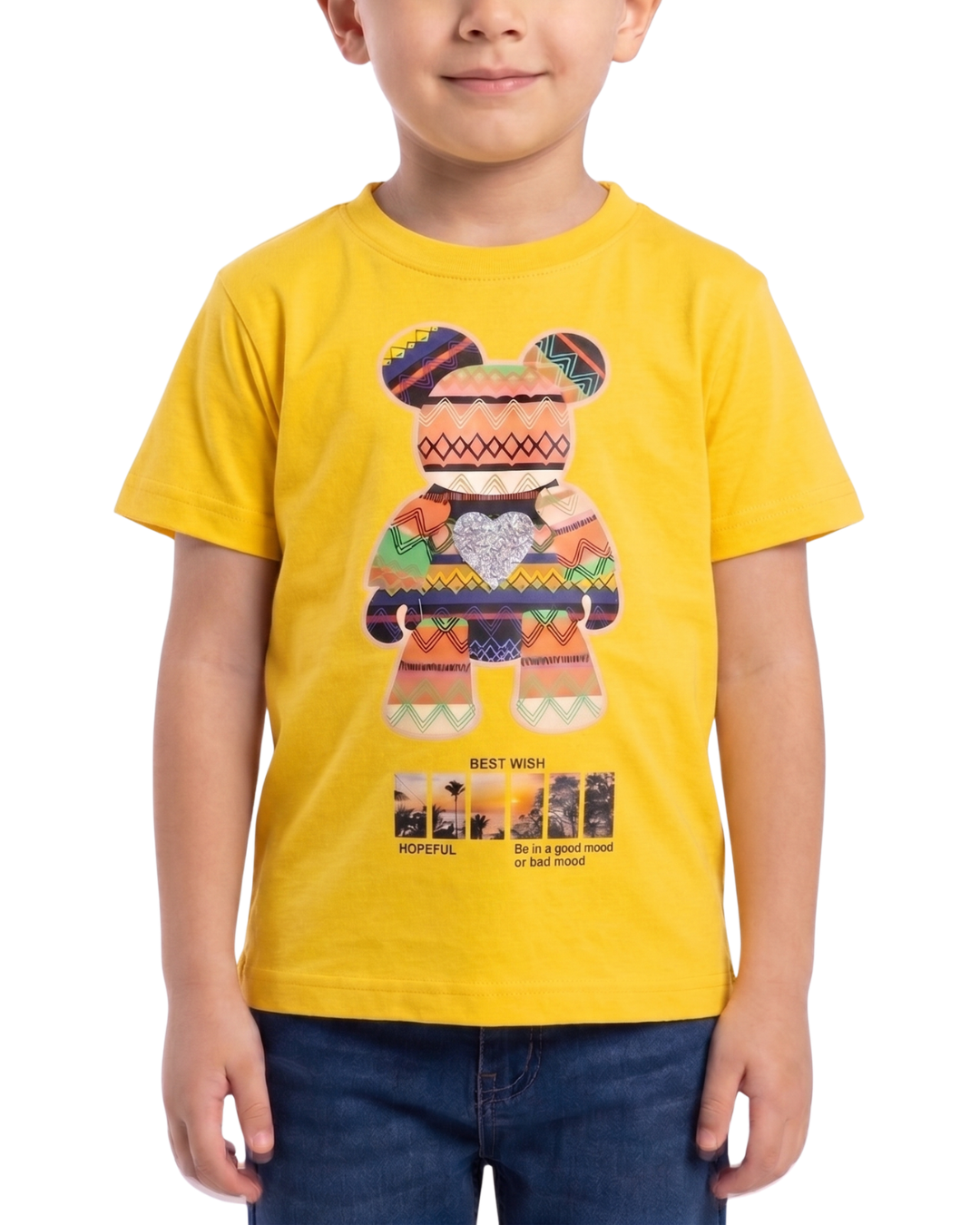Kids Pattern Bear Design T Shirt – Soft & Comfortable T Shirt