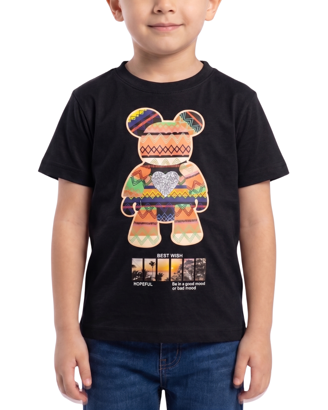 Kids Pattern Bear Design T Shirt – Soft & Comfortable T Shirt