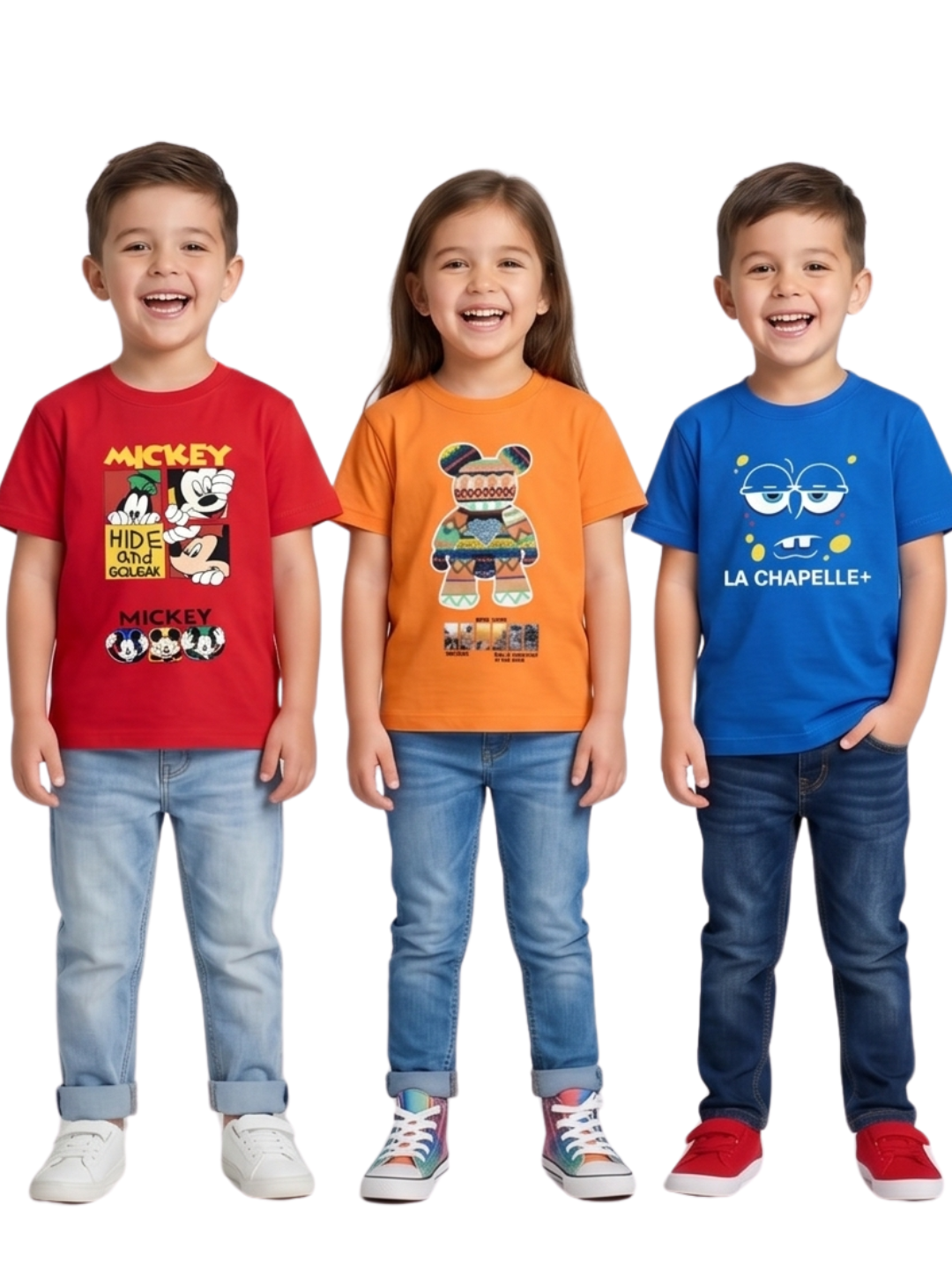 Kids T-Shirts | Pack of 3 Graphic T Shirt for Boys & Girls | Casual Summer Wear